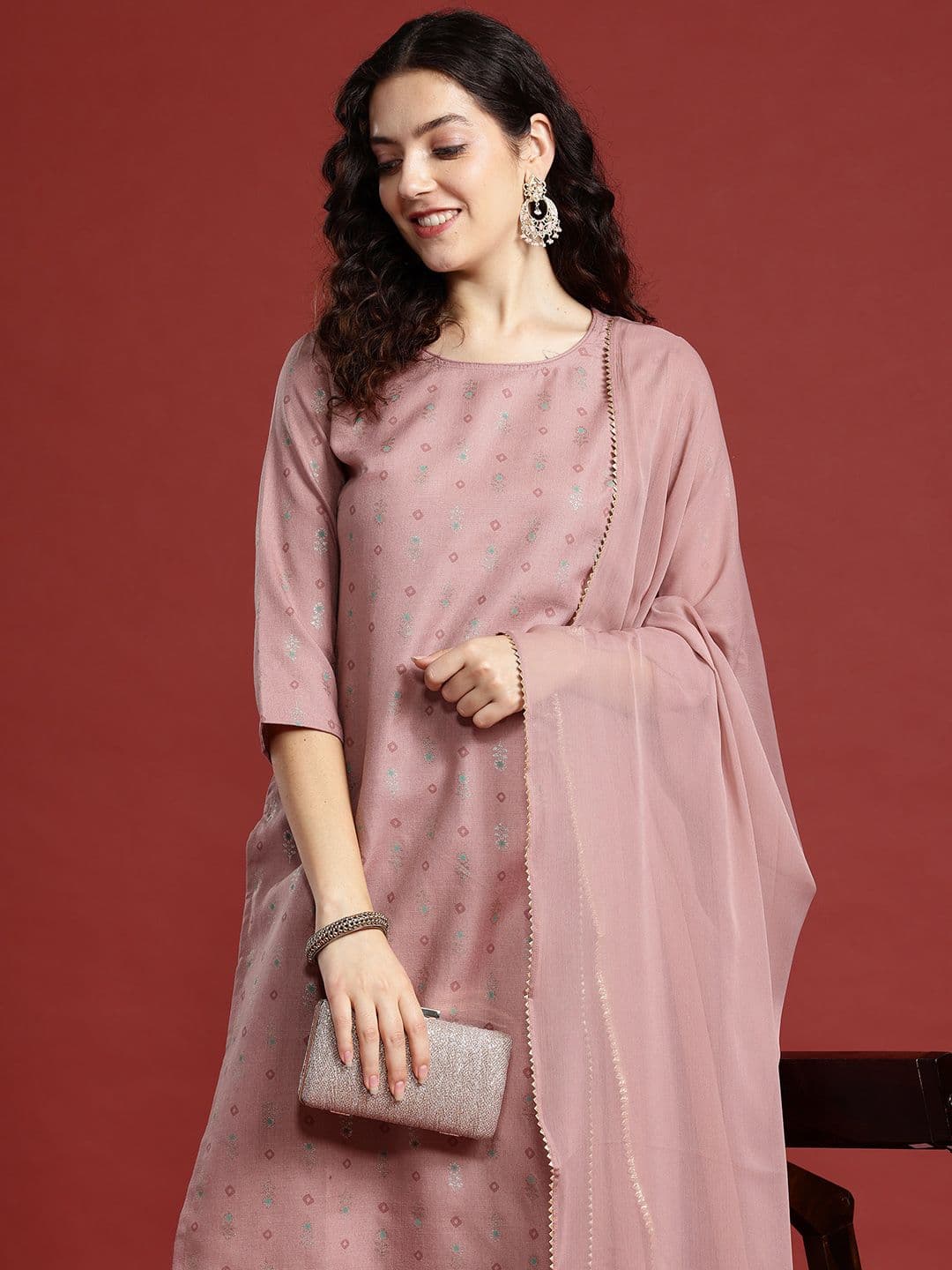 Anouk X fwd Ethnic Motifs Printed Regular Kurta with Trousers & Dupatta - view 1