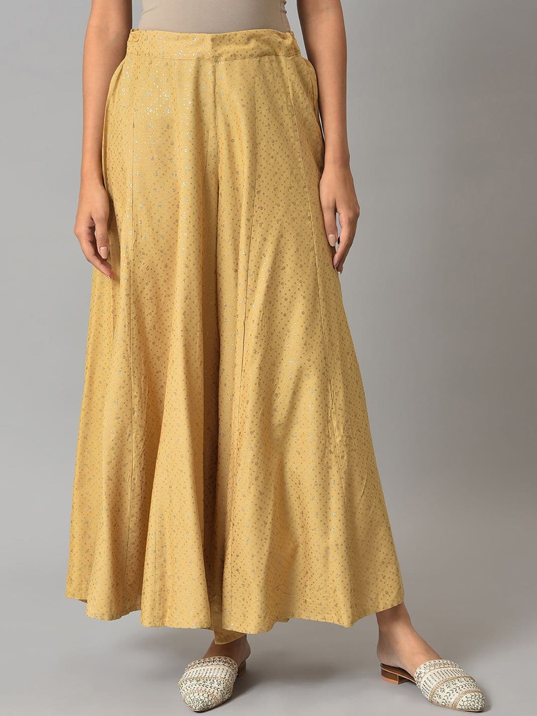 W Printed Flared Fit Palazzos - view 1