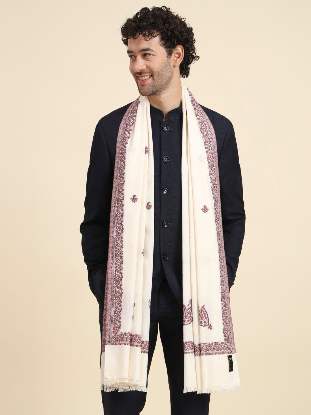 Zamour Men Woven Design Stole - view 1