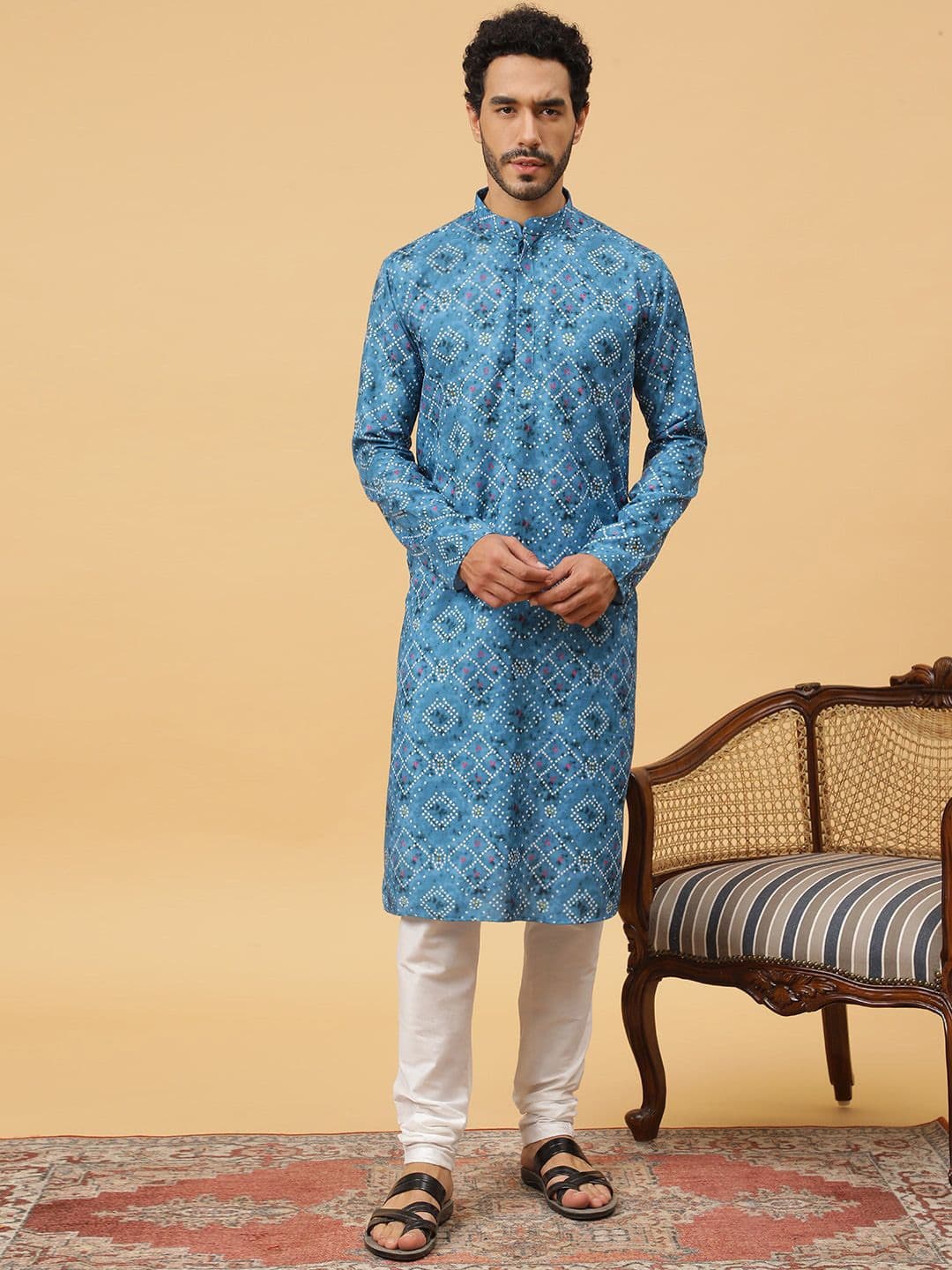 TABARD Bandhani Printed Pure Cotton Straight Kurta - view 1