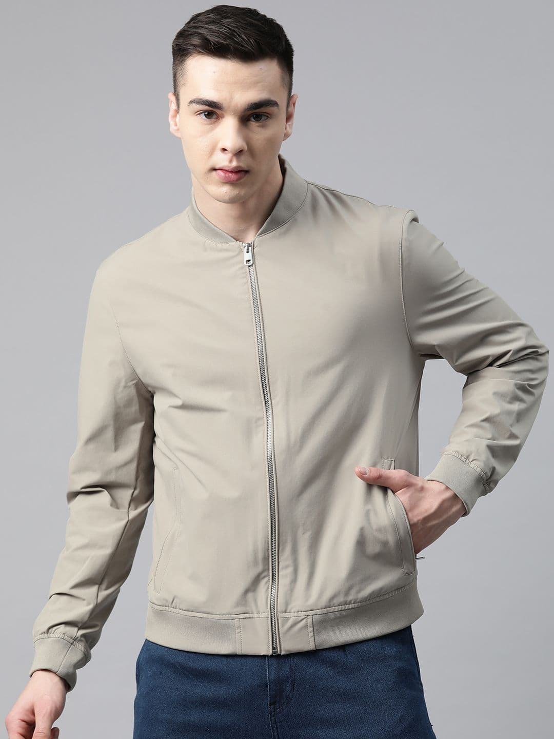 Marks & Spencer Plain Band Collar Jacket - view 1