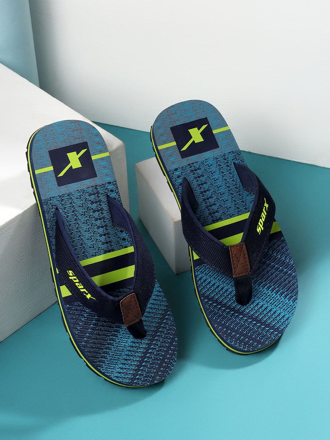 Sparx Men Printed Fabric Thong Flip-Flops - view 1