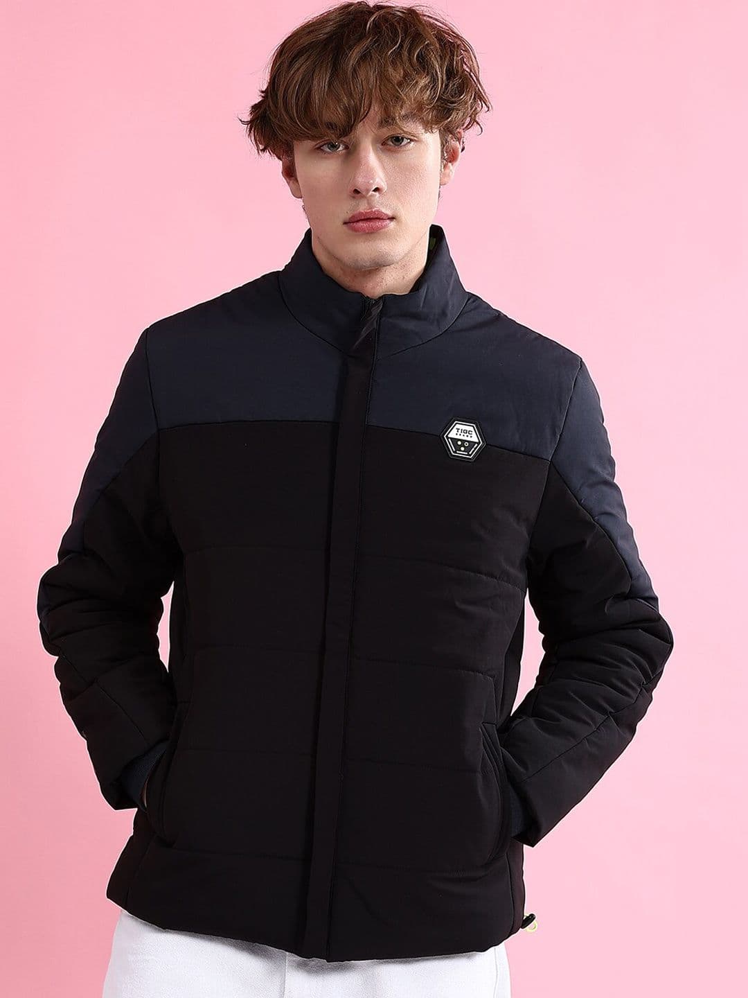 The Indian Garage Co Men Colourblock Zip-Front Regular Fit Puffer Jacket - view 1