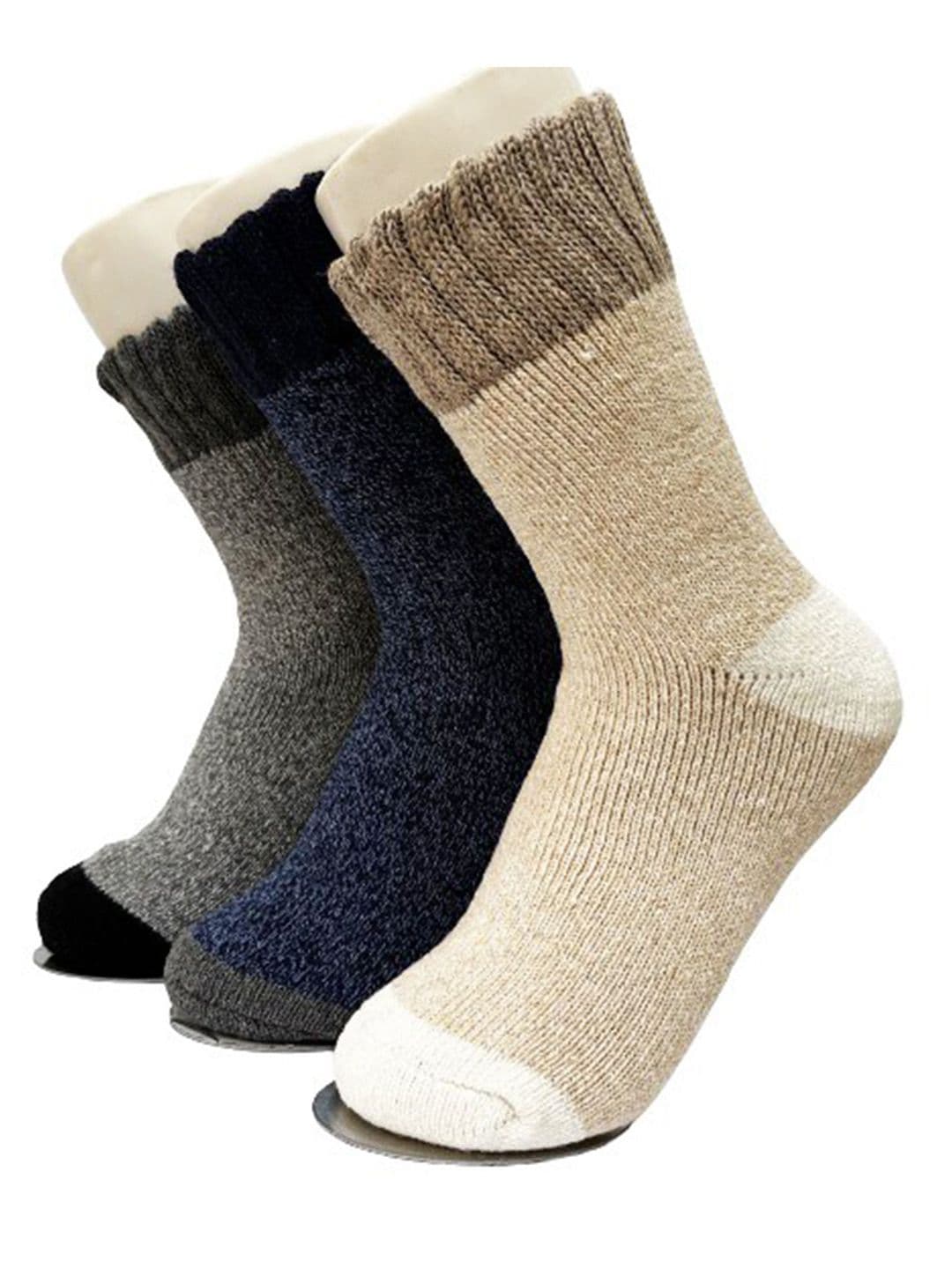 Alexvyan Men Pack of 3 Colored Calf-Length Winter Woolen Warm Socks - view 1