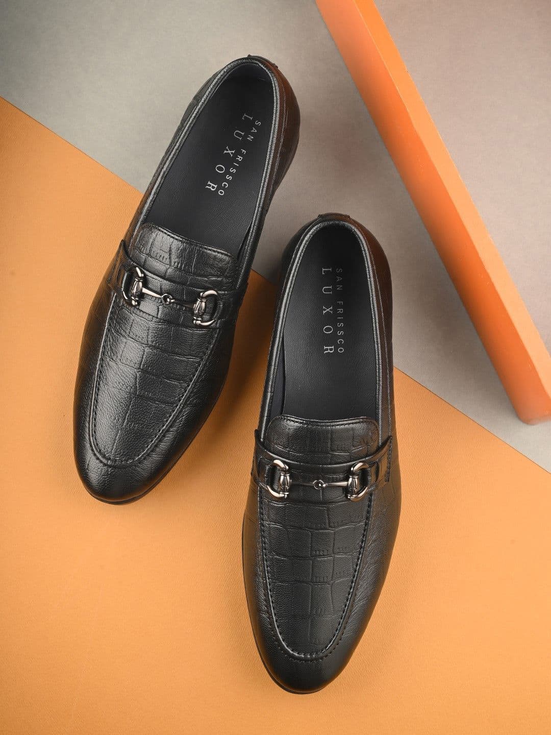 San Frissco Men Textured Genuine Leather Formal Loafers - view 1