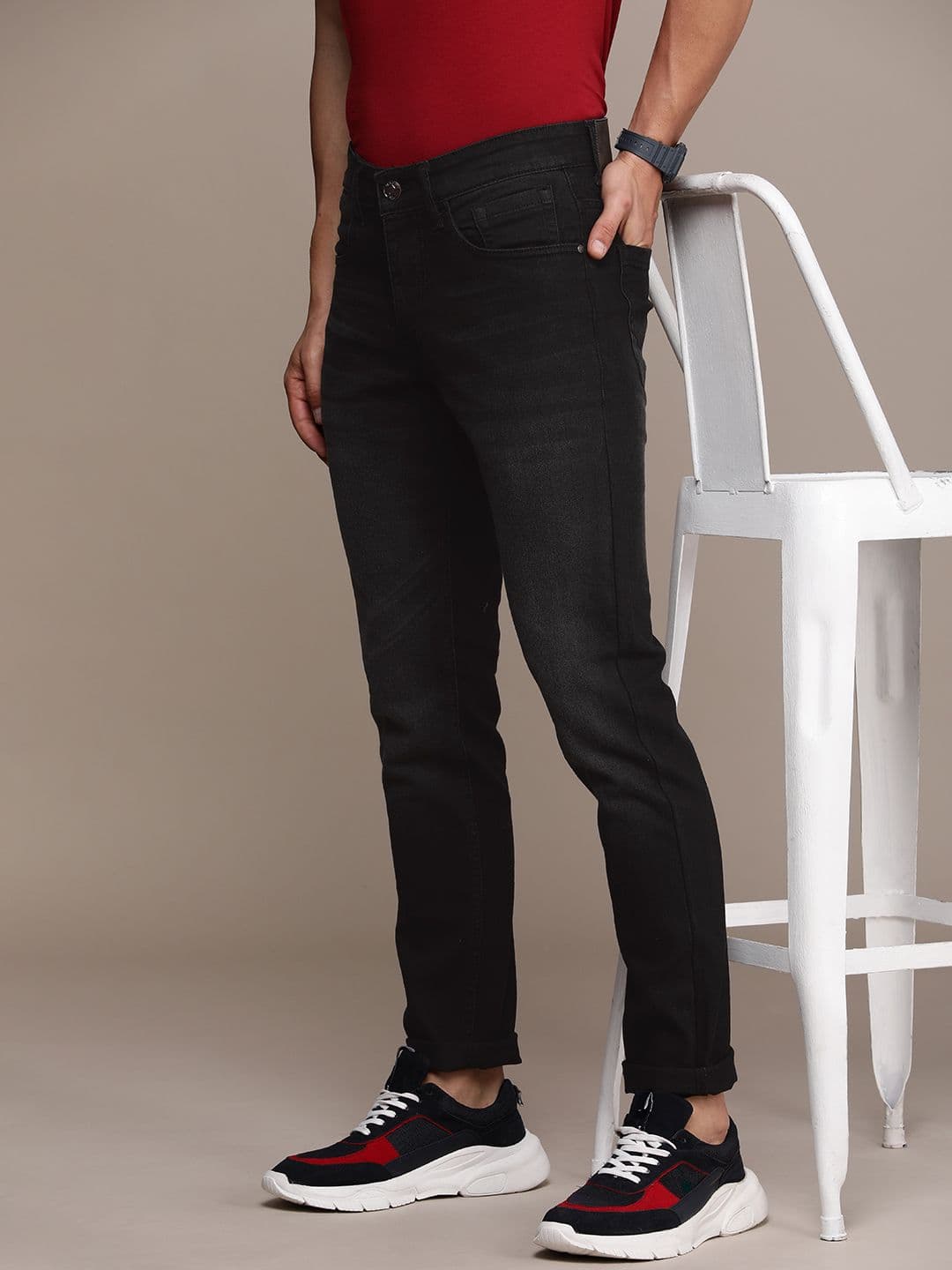 WROGN Men Slim Fit Light Fade Stretchable Jeans - view 1