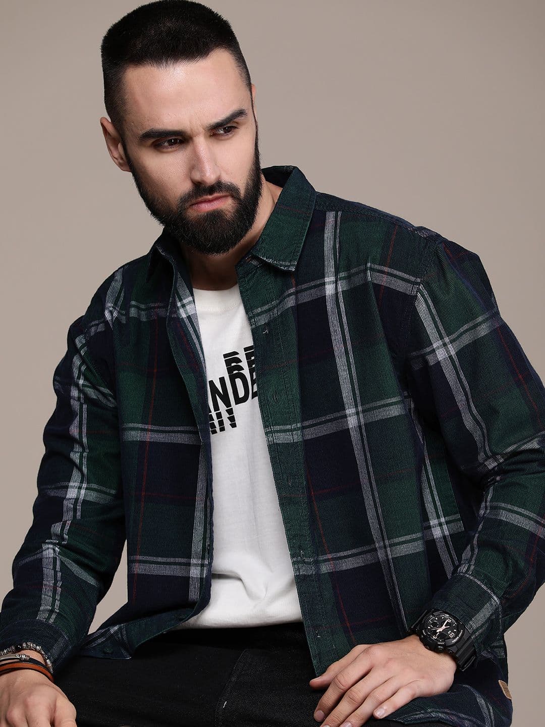 Roadster Men Relaxed Checked Pure Cotton Casual Shirt - view 1