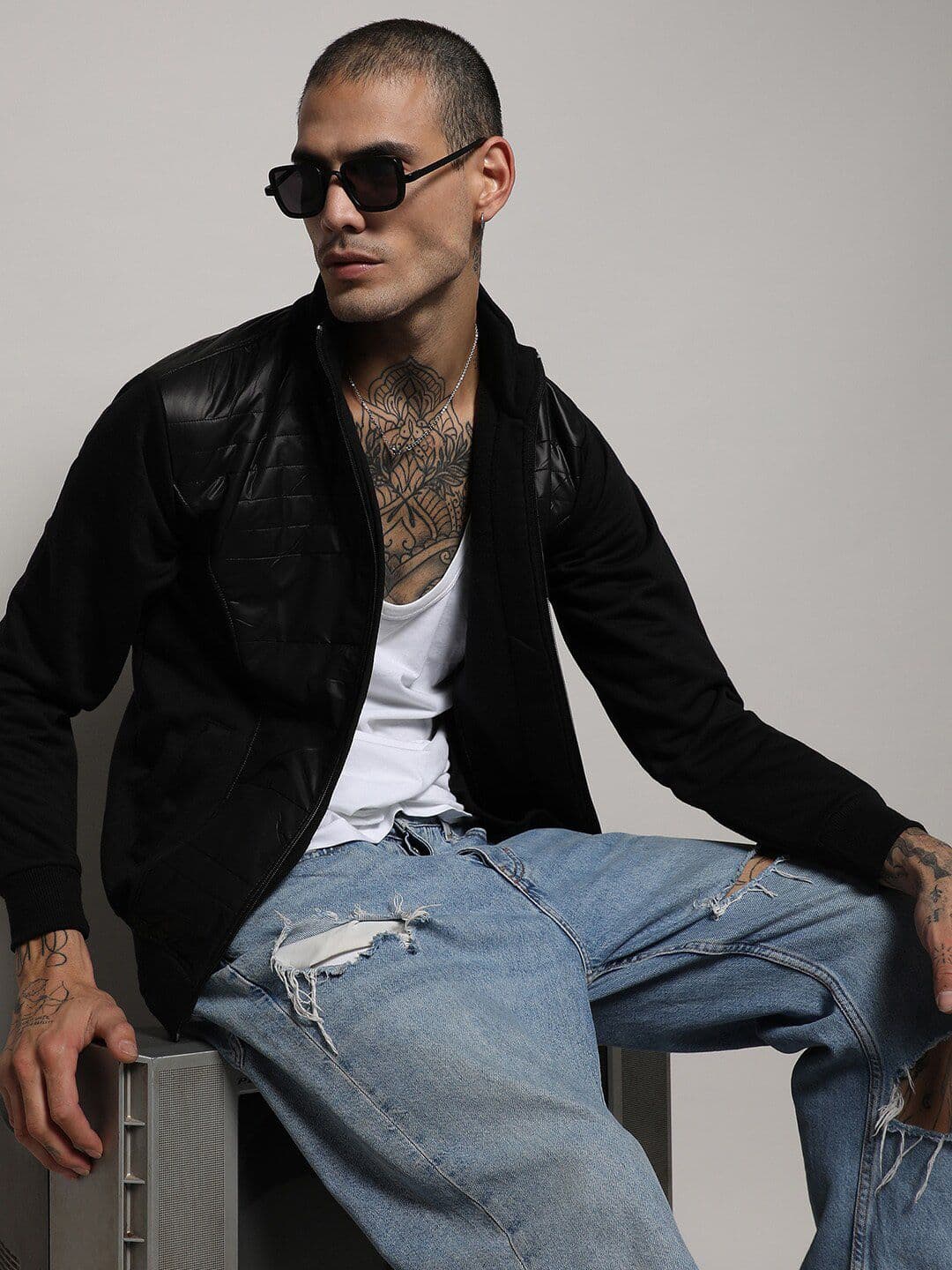 CAHOOT Windcheater Mock Collar Cotton Bomber Jacket - view 1