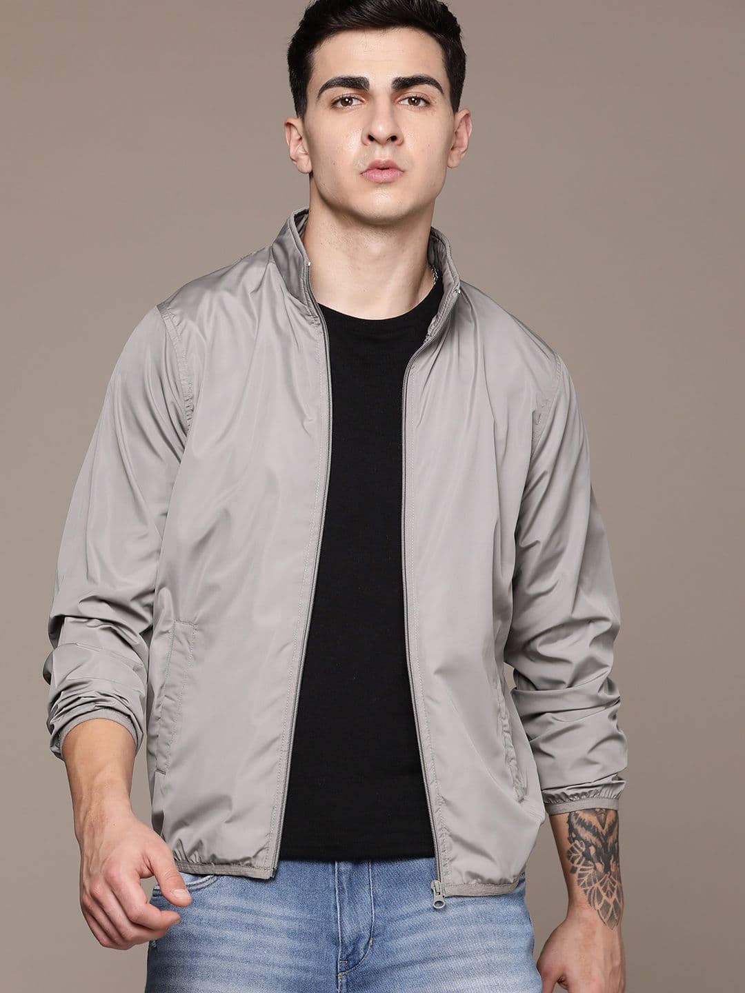 Roadster Men Solid Windcheater Sporty Jacket