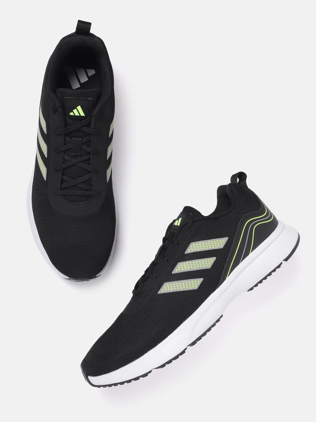 ADIDAS Men Woven Design Quilite Running Shoes with Striped Detail - view 1