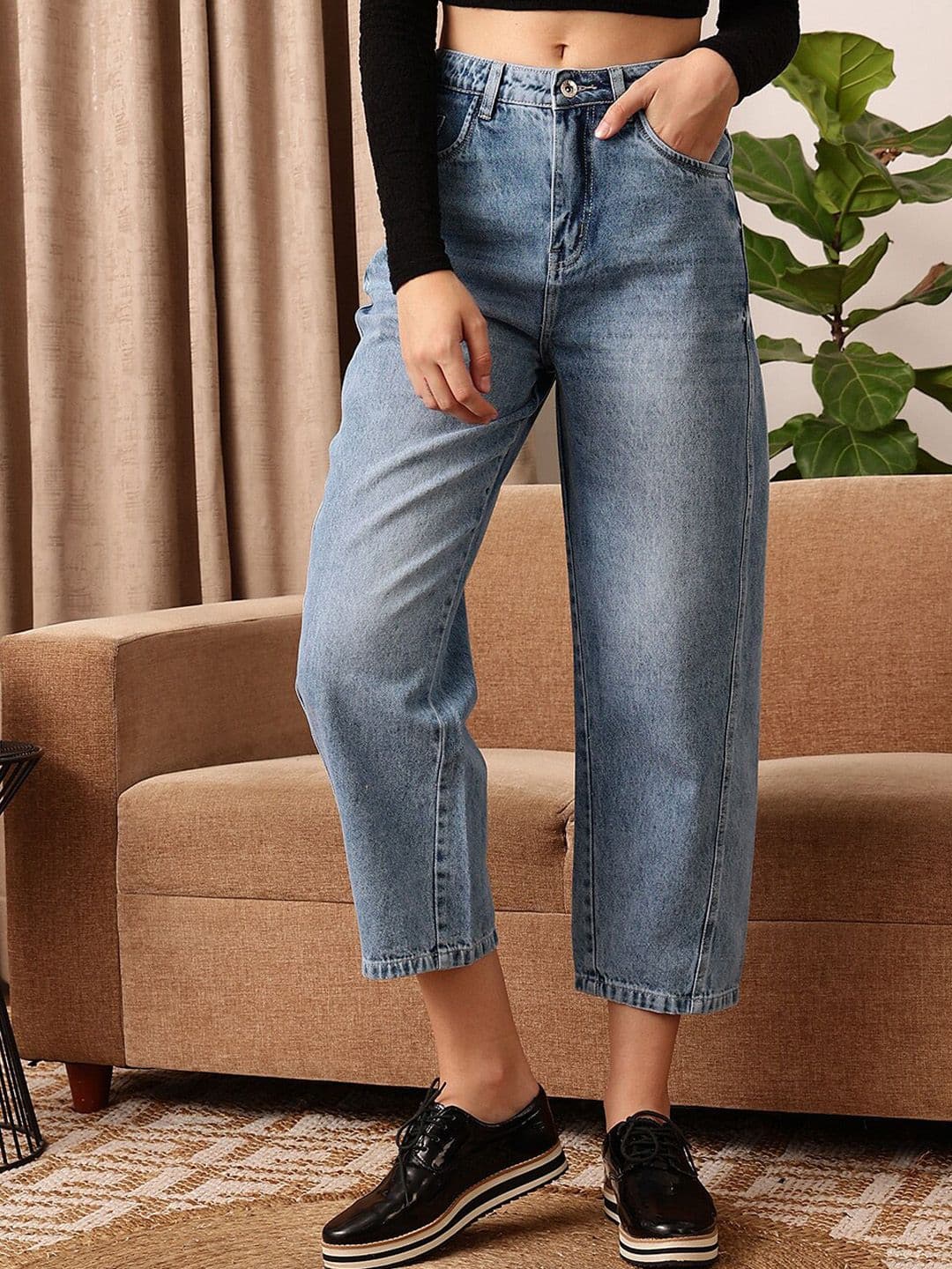 STREET 9 Women Comfort Clean Look Mom Fit Heavy Fade Stretchable Jeans - view 1