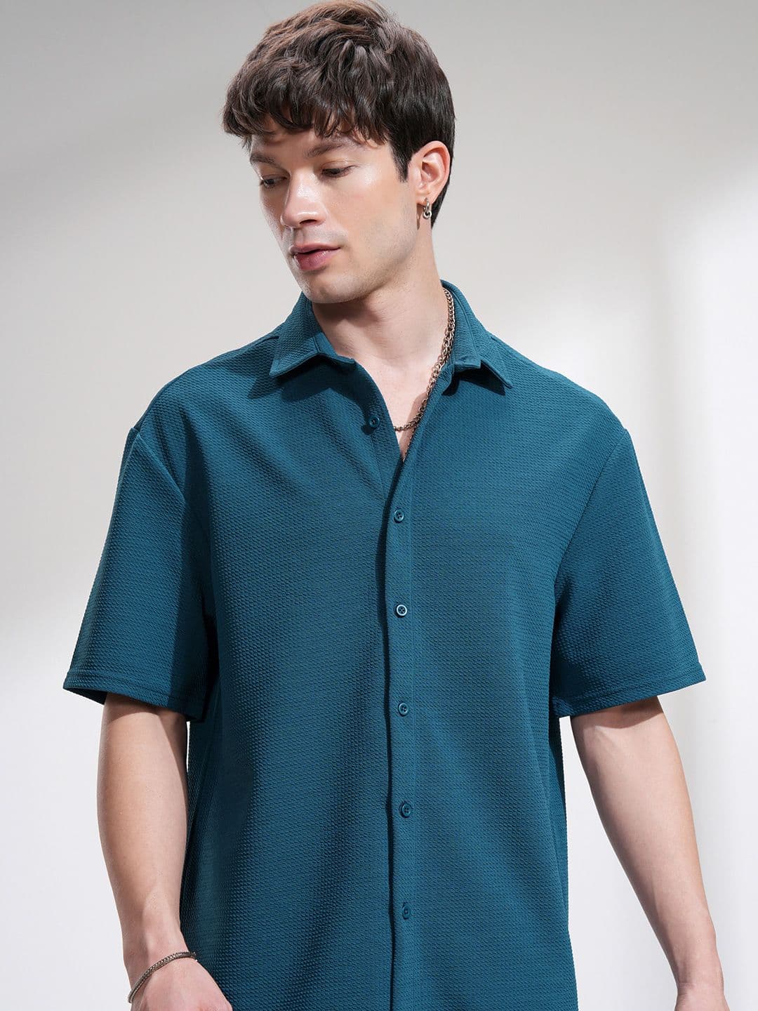 HIGHLANDER Drop Shoulder Oversized Textured Shirt - view 1