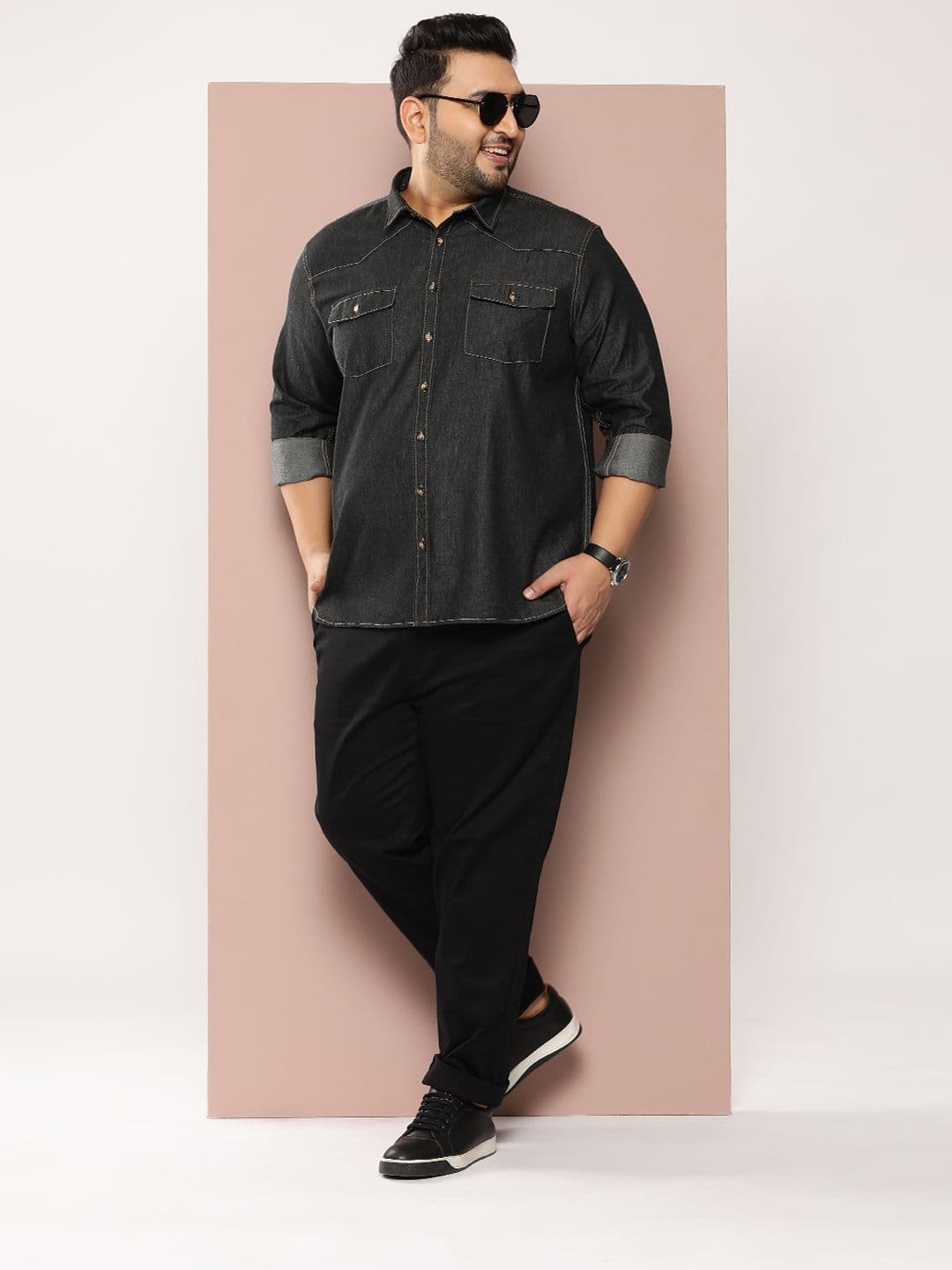 Sztori Men Plus Size Classic Solid Casual Shirt - view 1