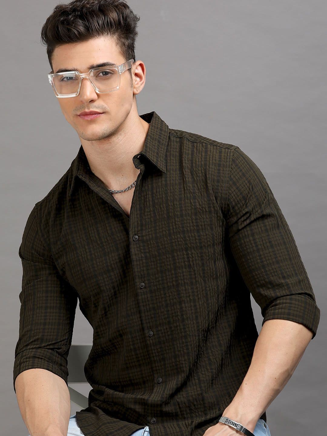 HERE&NOW Slim Fit Tartan Checked Casual Shirt - view 1