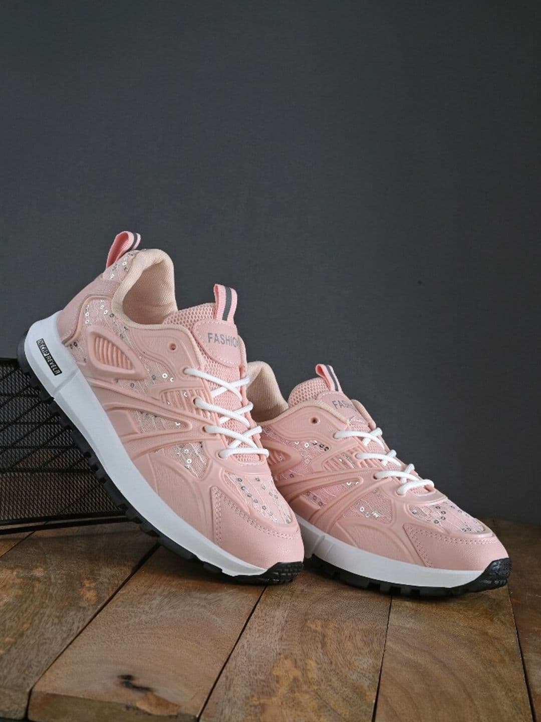 The Roadster Lifestyle Co. Women Pink & White Lace-Up Running Shoes - view 1