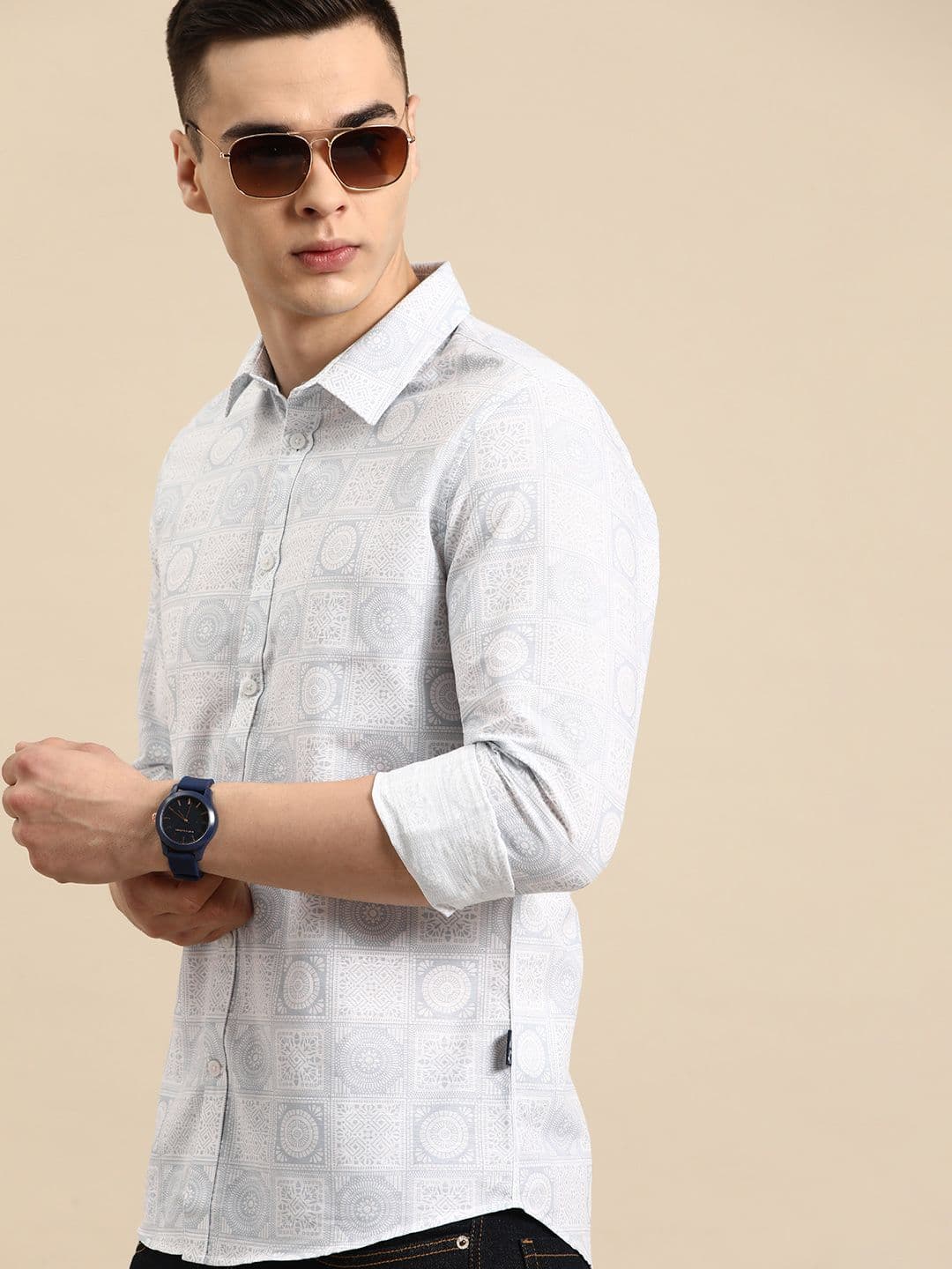 Being Human Printed Slim Fit Pure Cotton Shirt - view 1