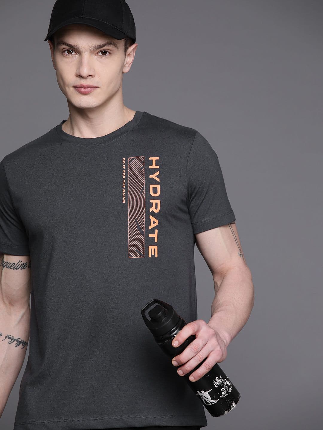 HRX by Hrithik Roshan Printed Rapid-Dry Training T-shirt - view 1