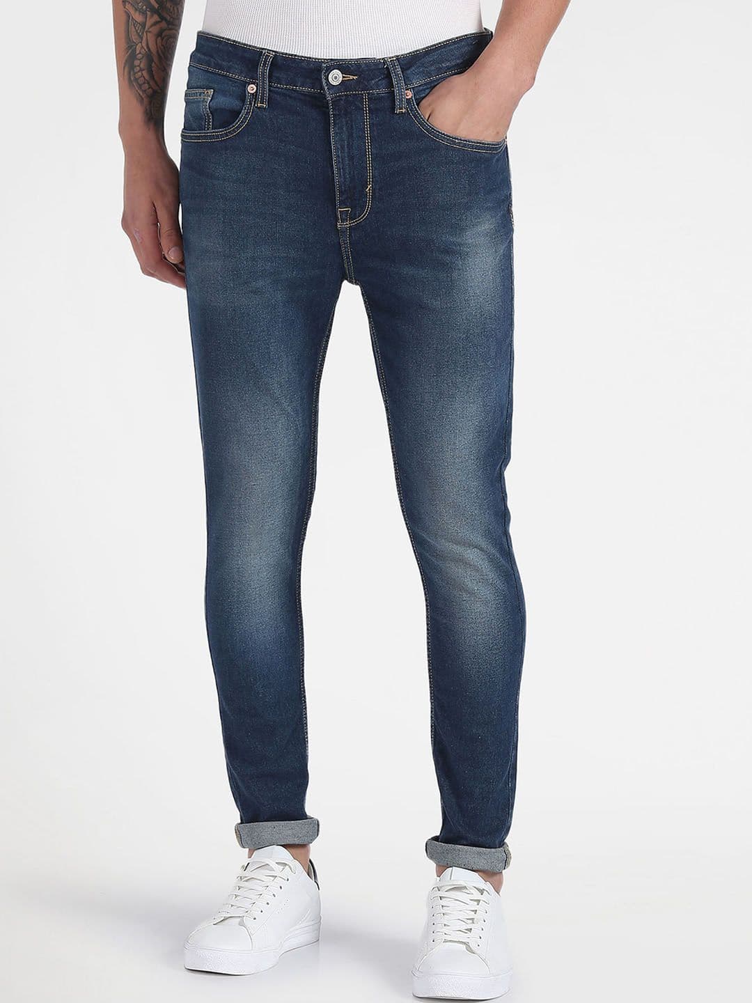 Flying Machine Men Skinny Fit Clean Look Heavy Fade Stretchable Jeans - view 1