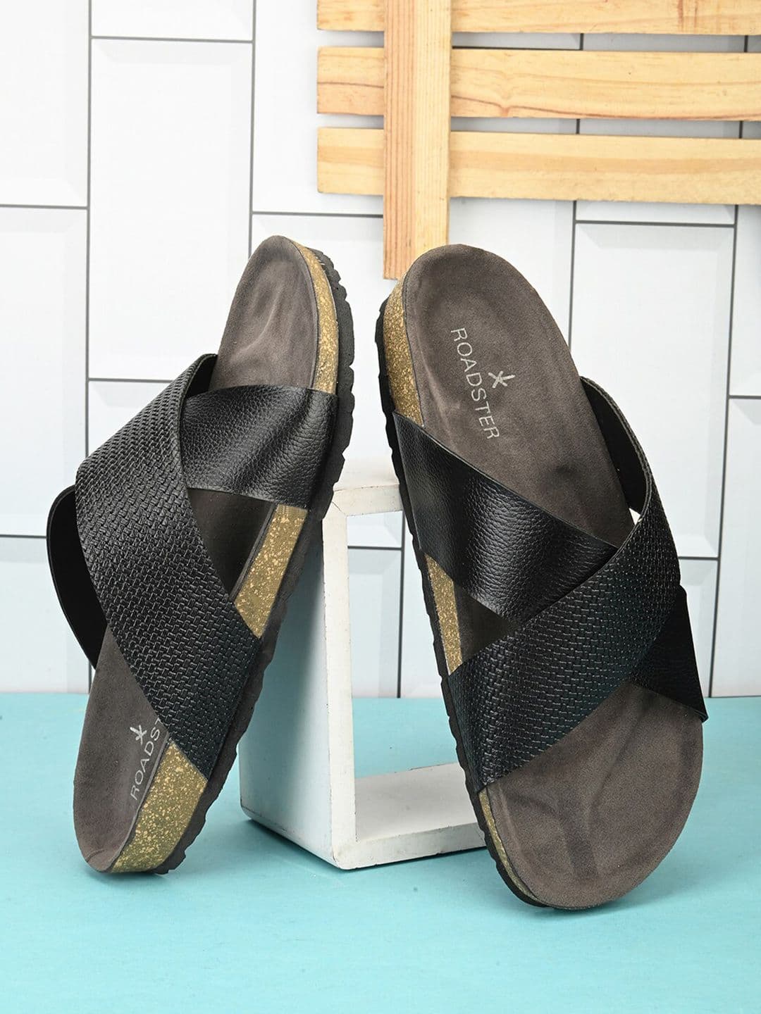 The Roadster Lifestyle Co. Black Slip-On Comfort Sandals - view 1