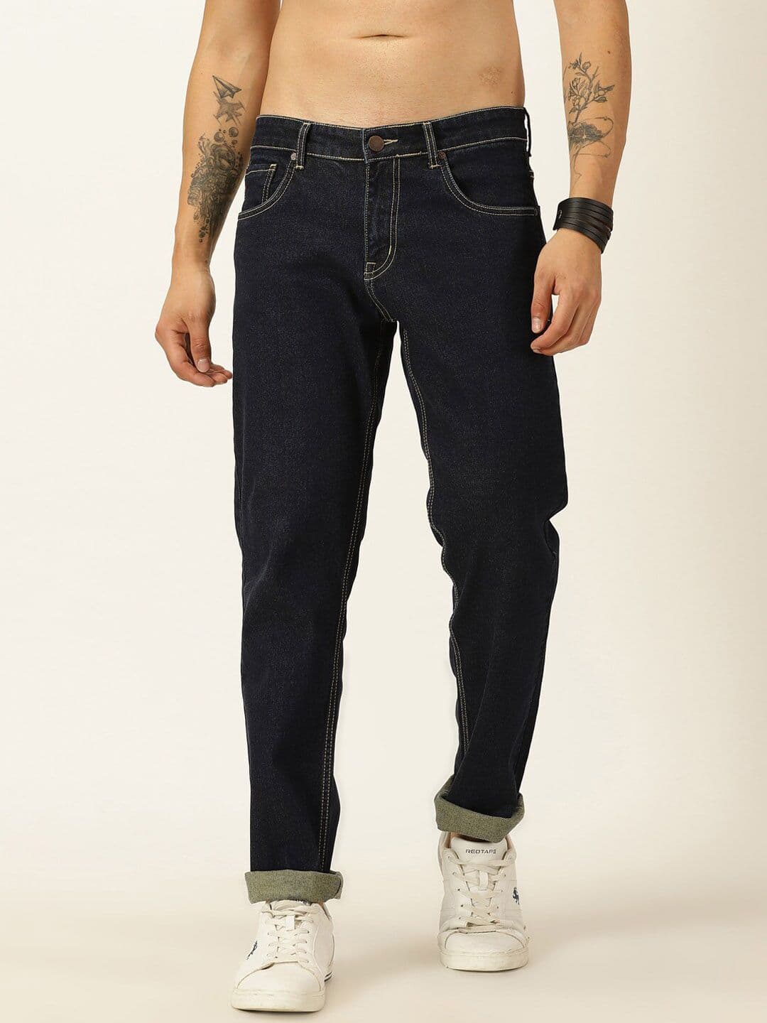 HERE&NOW Men Smart Slim Fit Clean Look Stretchable Jeans