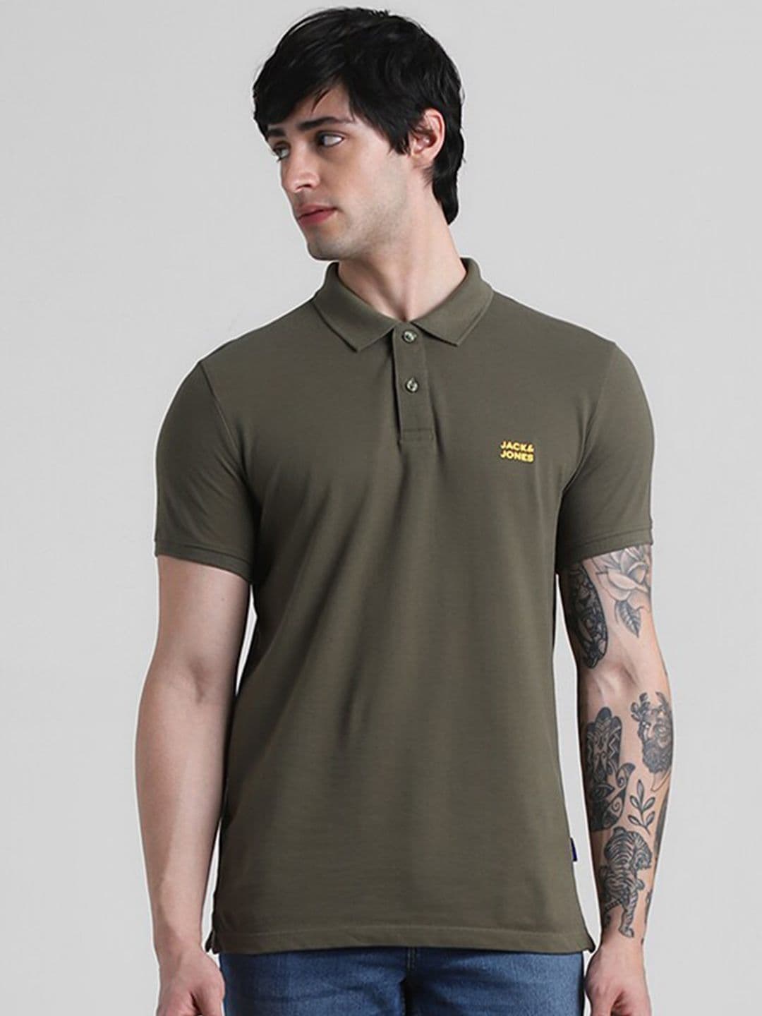 Jack & Jones Polo Collar Slim Fit Pure Cotton T-shirt - view 1