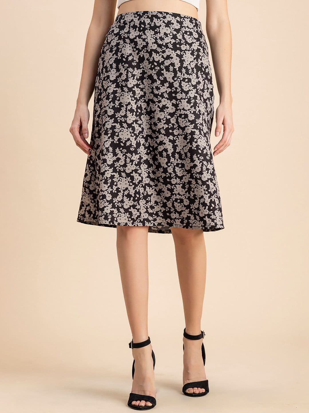 Moomaya Women Floral Printed A-Line Midi Skirt - view 1