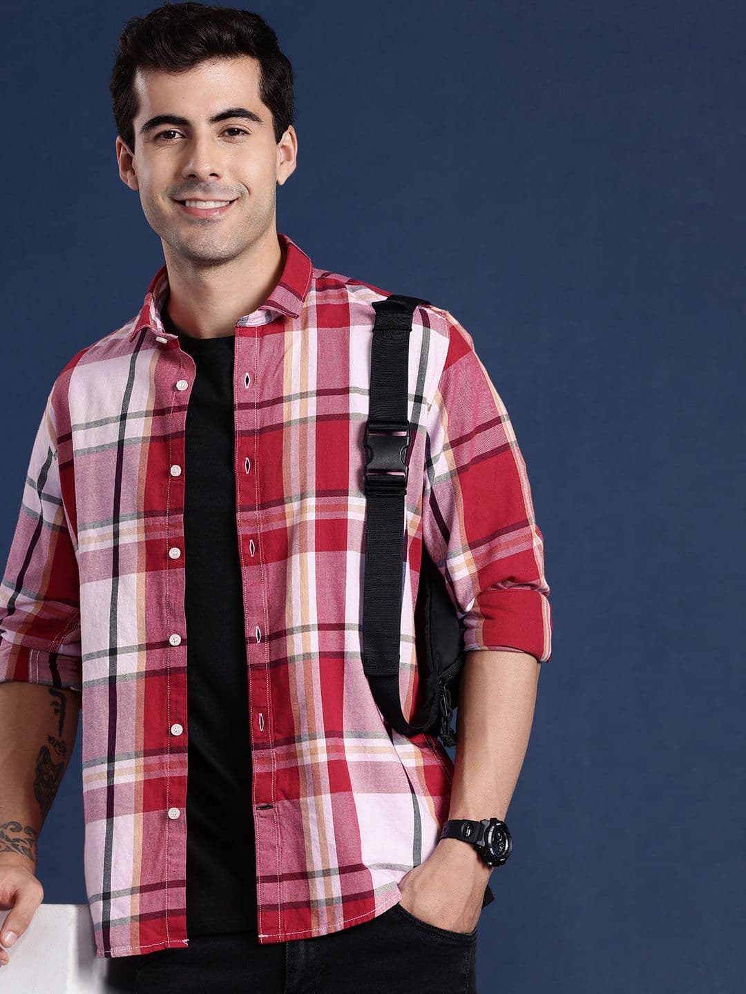 Mast & Harbour Checked Pure Cotton Casual Shirt - view 1