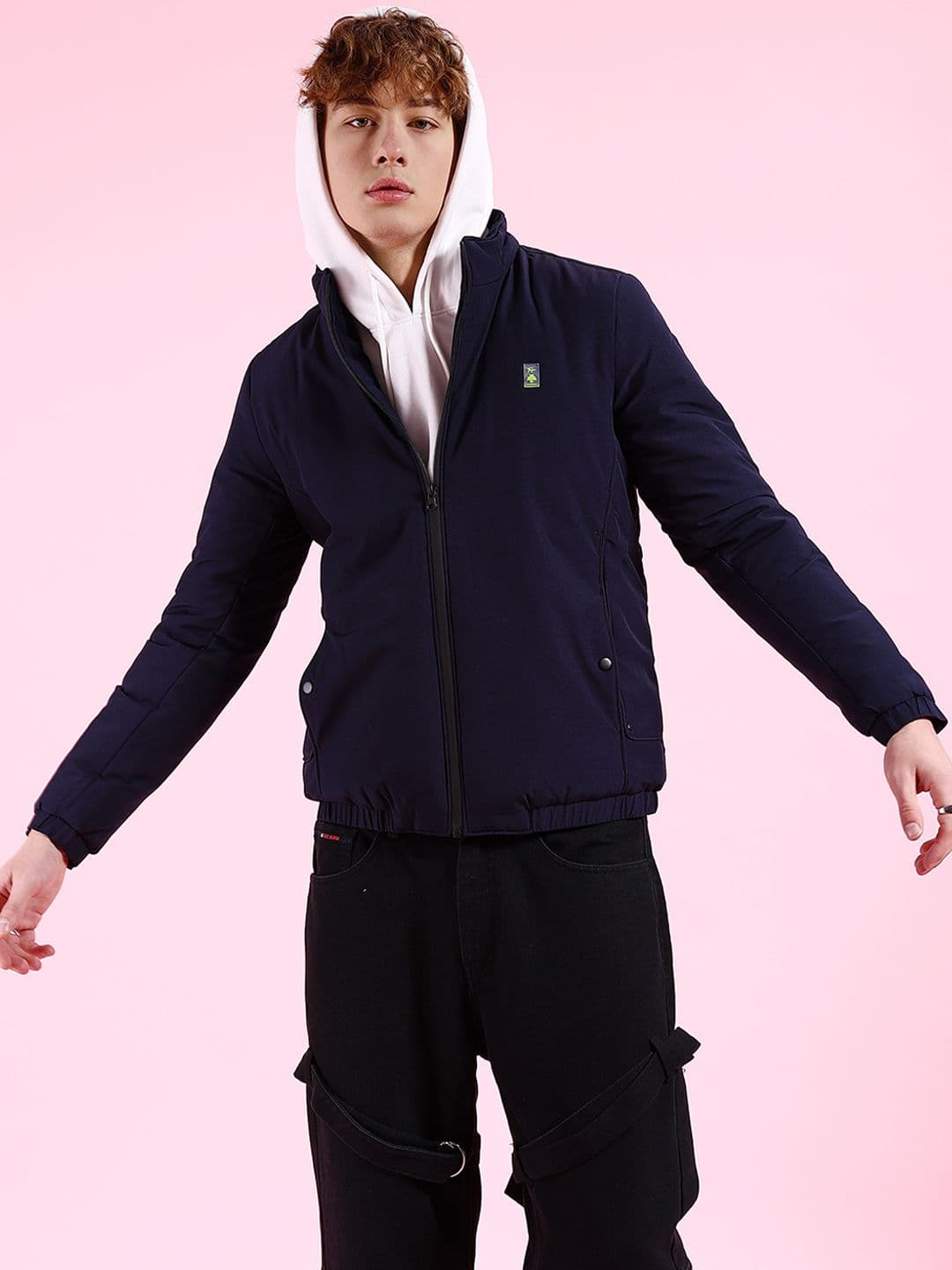 The Indian Garage Co Men Regular Fit Zip-Front Bomber Jacket - view 1
