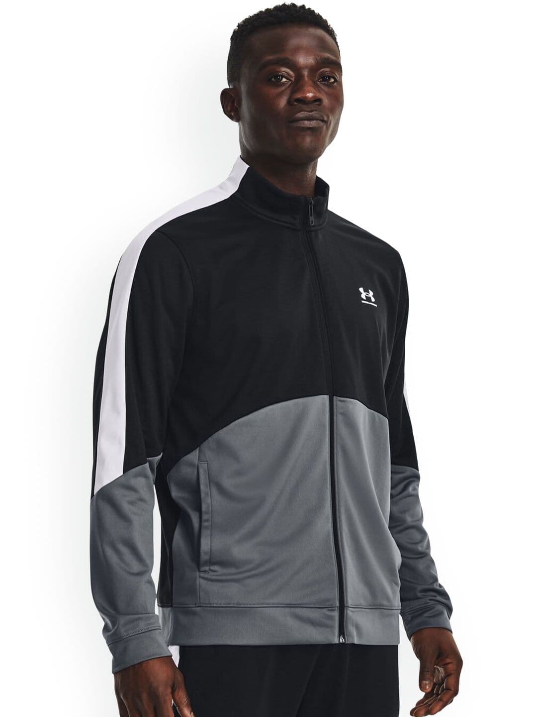 UNDER ARMOUR Colourblocked UA Tricot Mock Collar Sporty Jackets - view 1