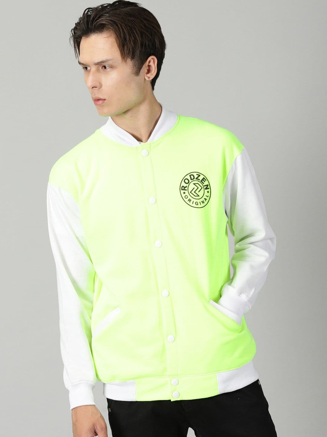 Rodzen Colourblocked Fleece Lightweight Bomber Jacket - view 1