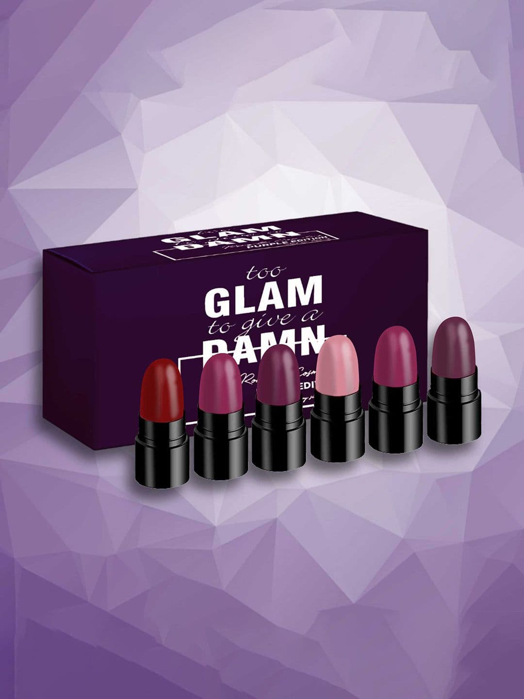Ronzille 6 Pcs Too Glam To Give A Damn Matte Bullet Lipsticks 1g Each - Purple Edition - view 1