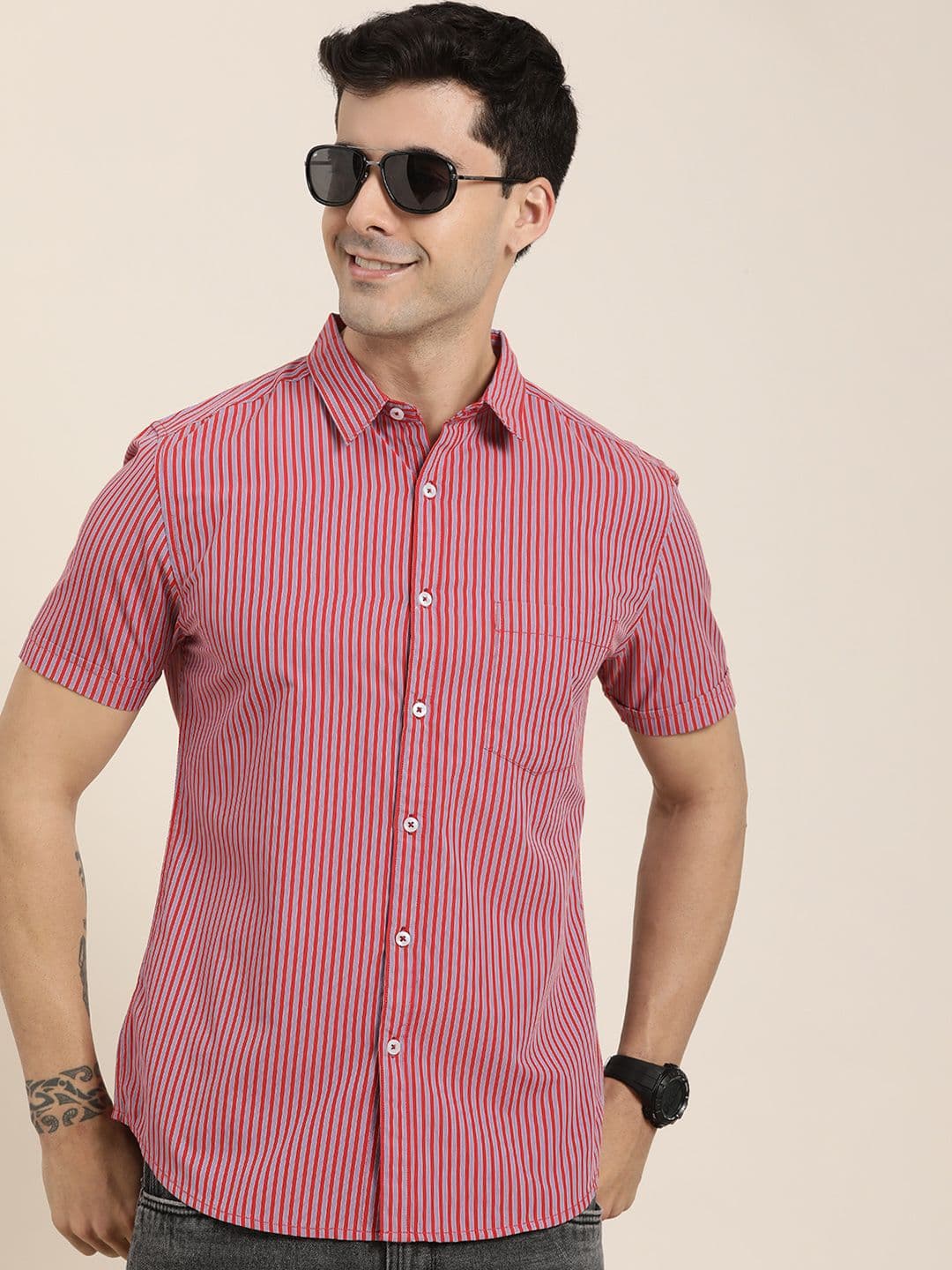 HERE&NOW Men Slim Fit Striped Casual Shirt - view 1