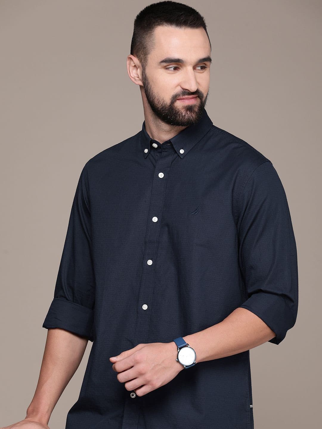 Nautica Pure Cotton Slim Fit Striped Casual Shirt - view 1