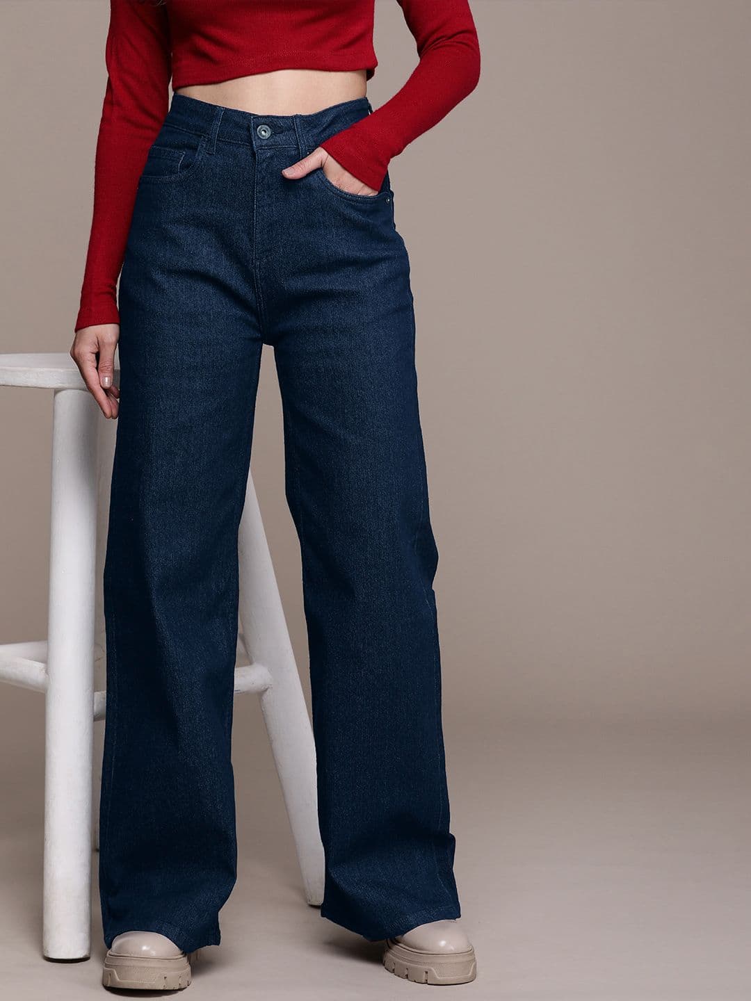 The Roadster Life Co. Women Wide Leg High-Rise Stretchable Jeans - view 1