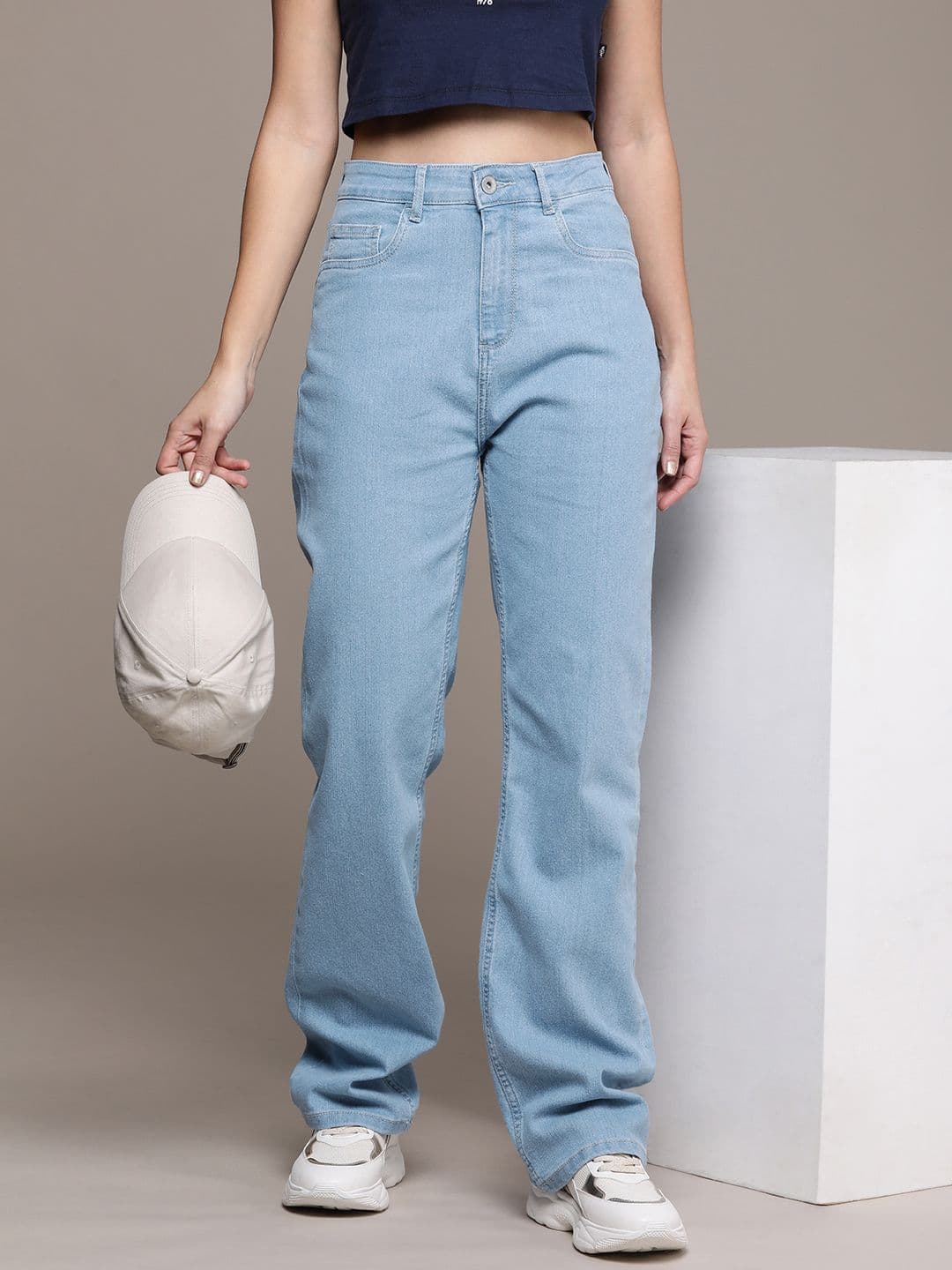 The Roadster Life Co. Women Straight Fit Light Fade Stretchable Jeans - view 1