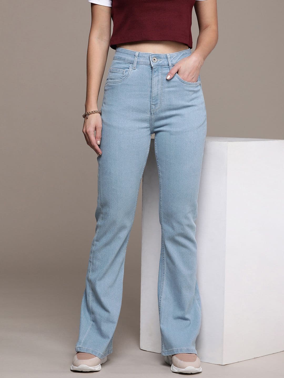 The Roadster Life Co. Women Bootcut High-Rise Light Fade Stretchable Jeans - view 1