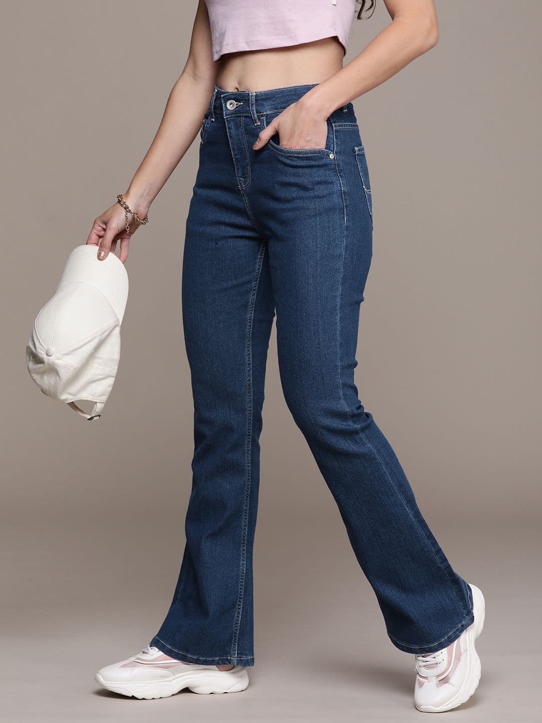 The Roadster Life Co. Women Flared High-Rise Light Fade Stretchable Jeans - view 1