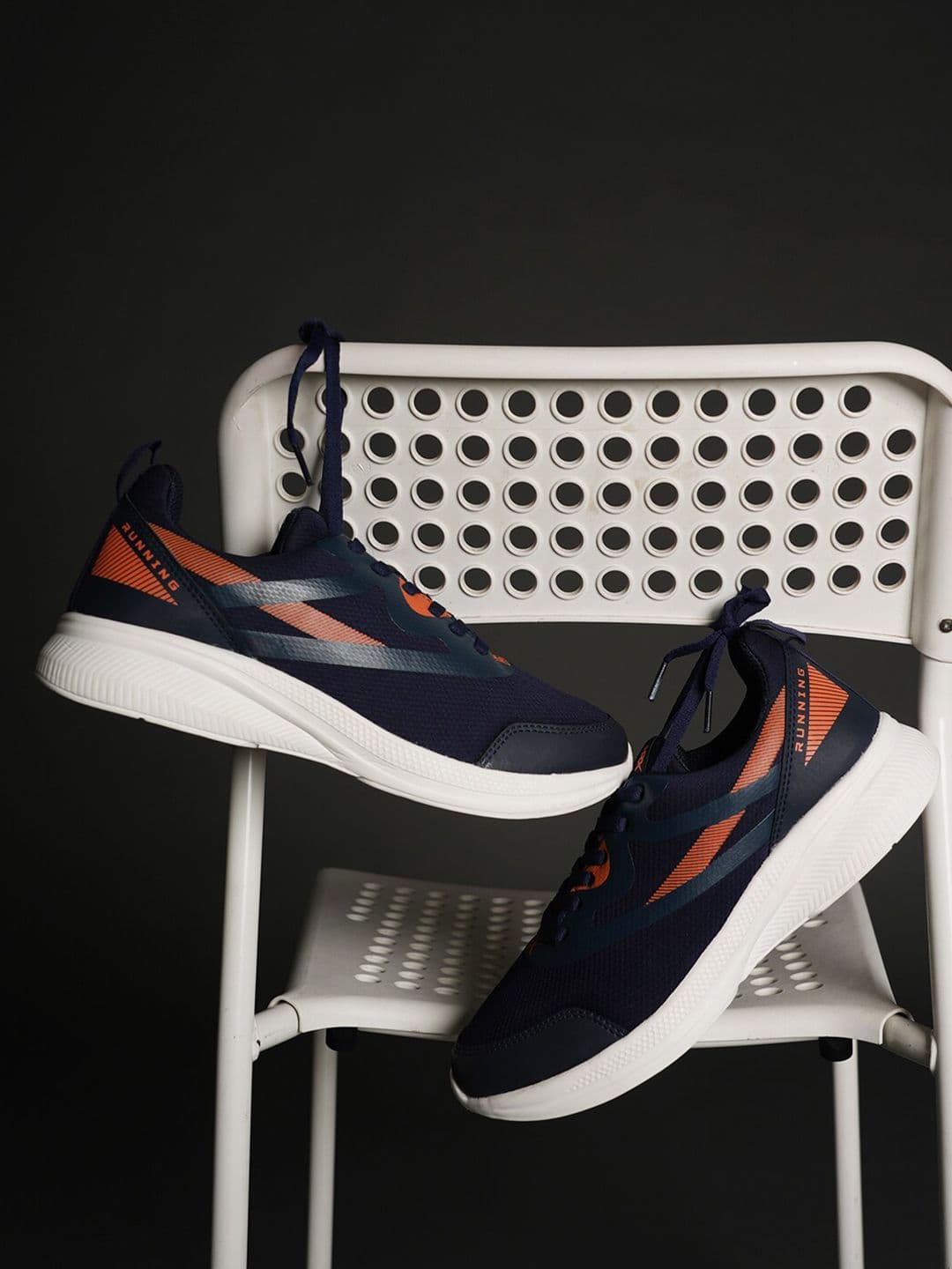 HRX by Hrithik Roshan Men Navy Blue & White Flyknit Mesh Running Shoes - view 1