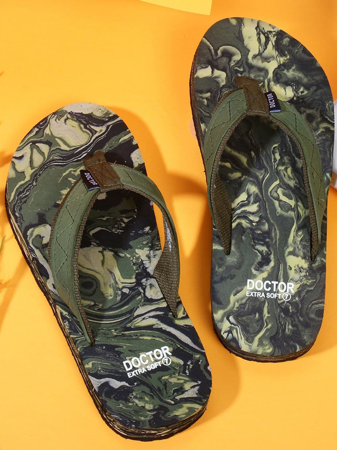 DOCTOR EXTRA SOFT Men Camouflage Printed Orthopedic Thong Flip-Flops - view 1