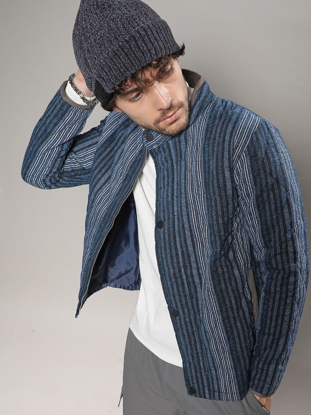 CAHOOT Striped Windcheater Cotton Tailored Jacket - view 1