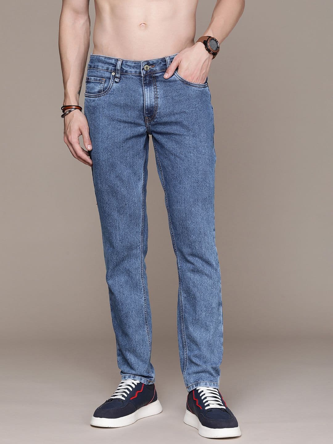 The Roadster Life Co. Men Mid Rise Light Fade Stretchable Jeans - view 1