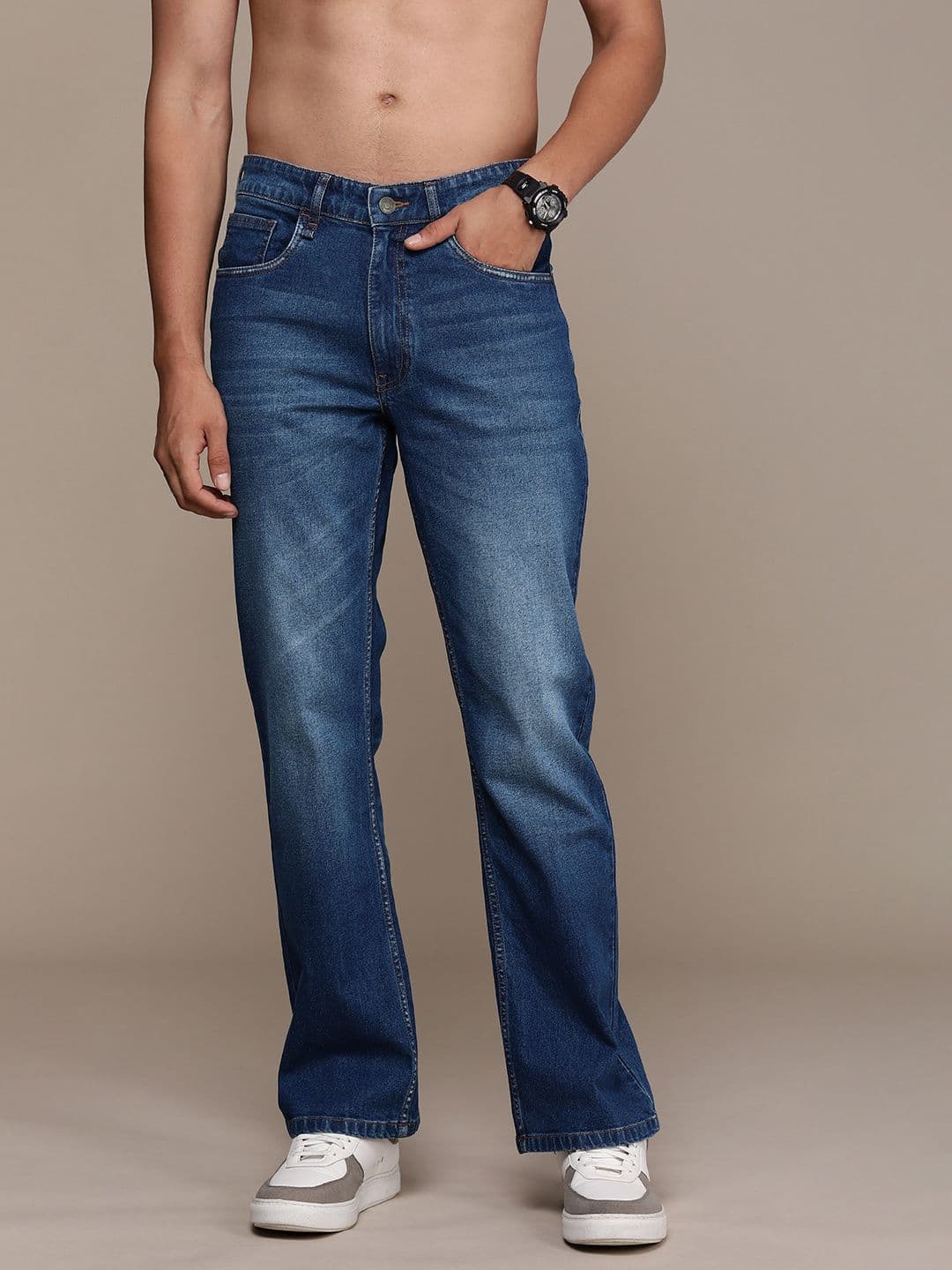 The Roadster Life Co. Men Bootcut Light Fade Stretchable Jeans - view 1