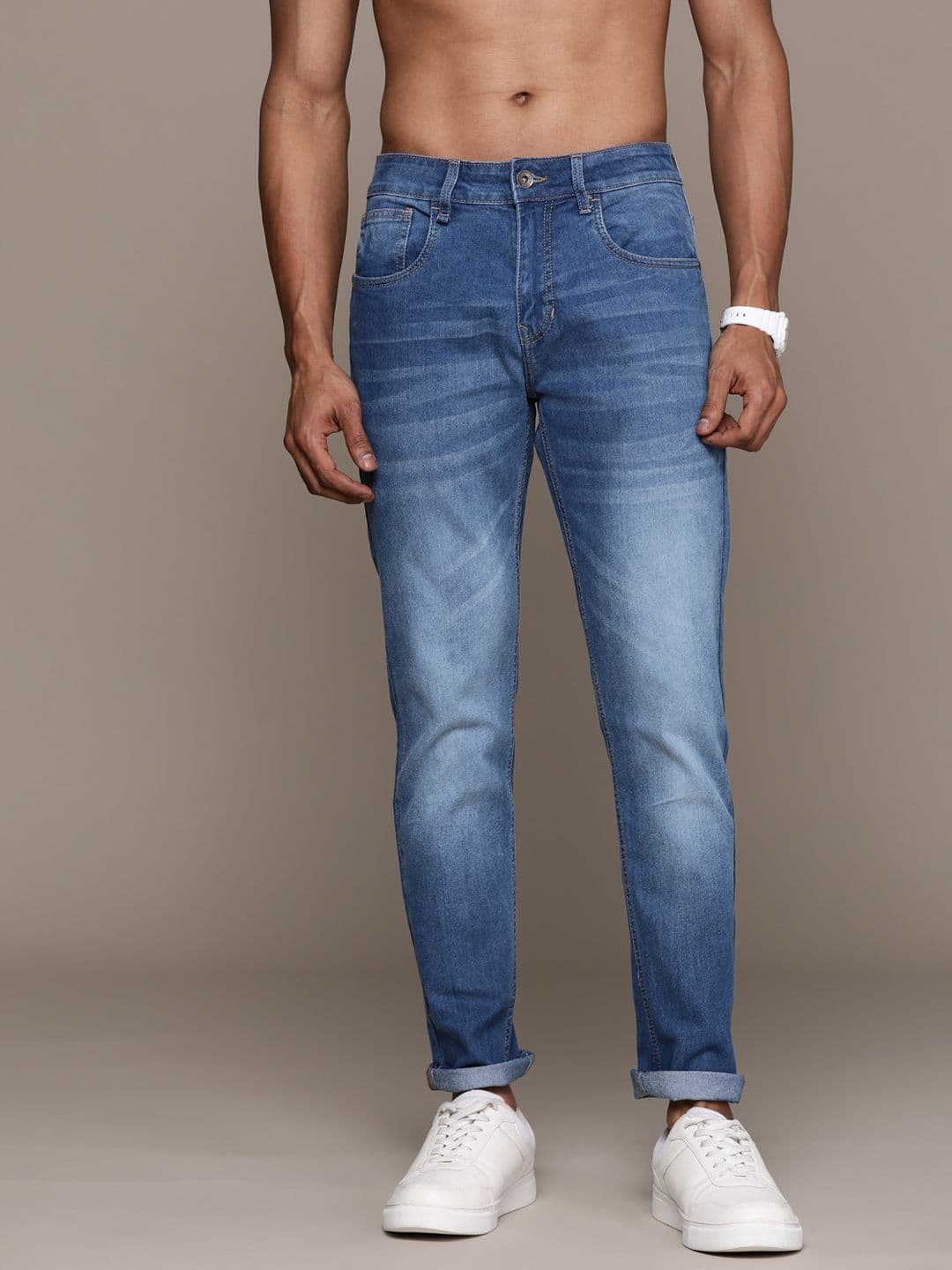 The Roadster Lifestyle Co. Men Slim Fit Light Fade Stretchable Jeans - view 1