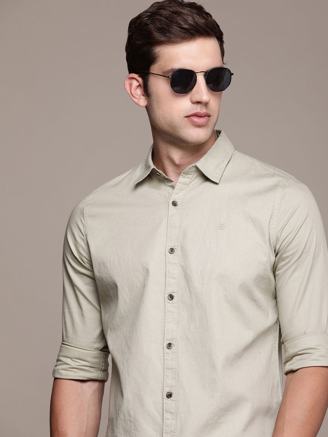 WROGN Pure Cotton Slim Fit Casual Shirt - view 1
