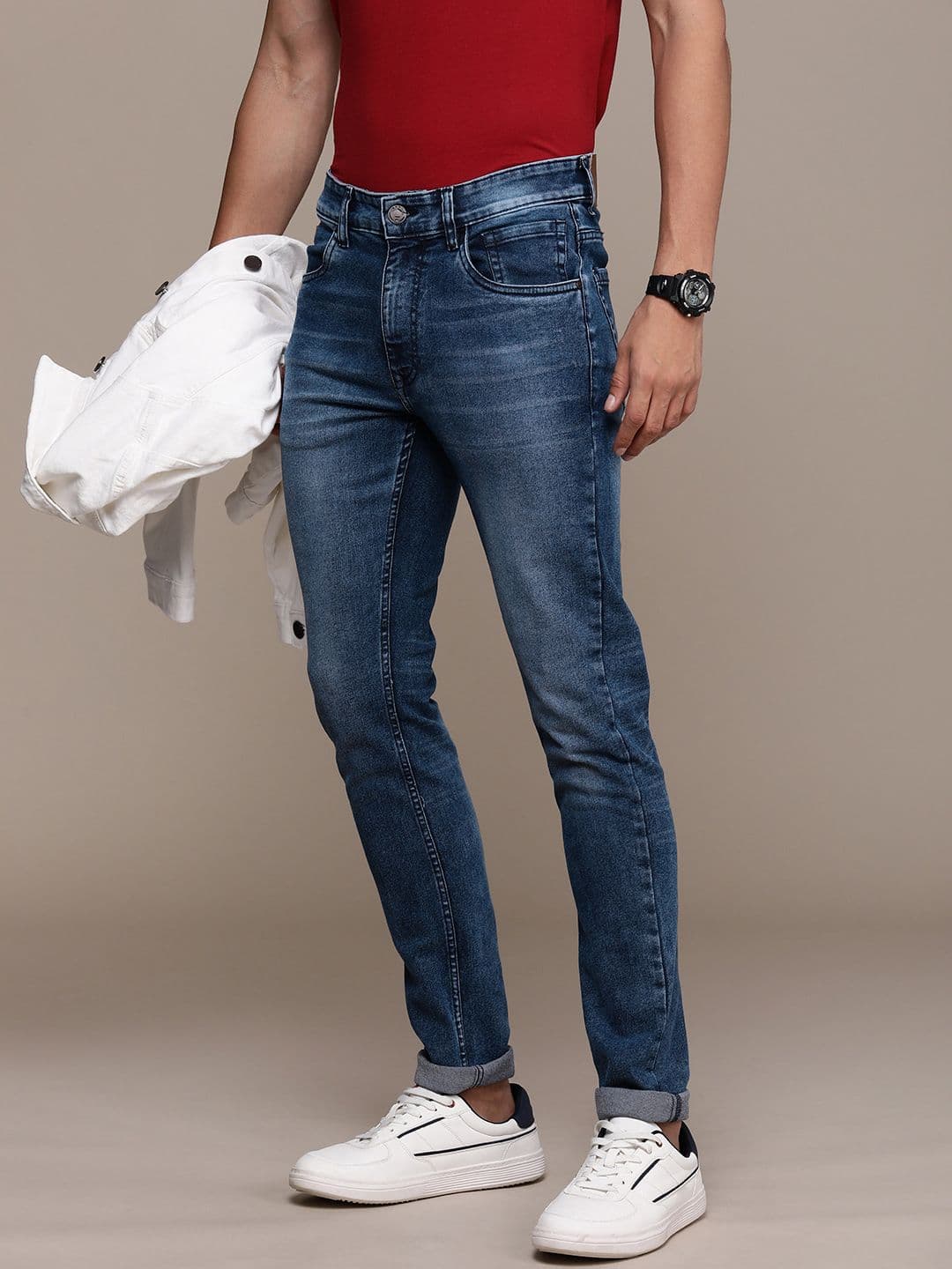 WROGN Men Skinny Fit Light Fade Stretchable Jeans - view 1