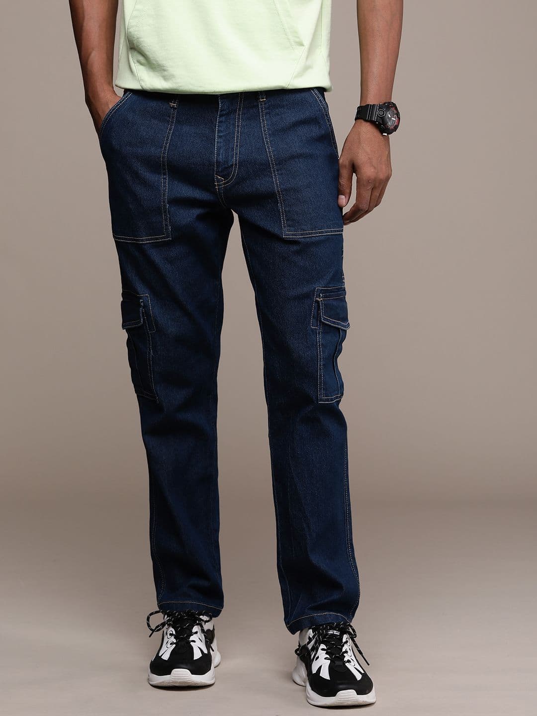 WROGN Men Slim Fit Cargo Stretchable Jeans - view 1