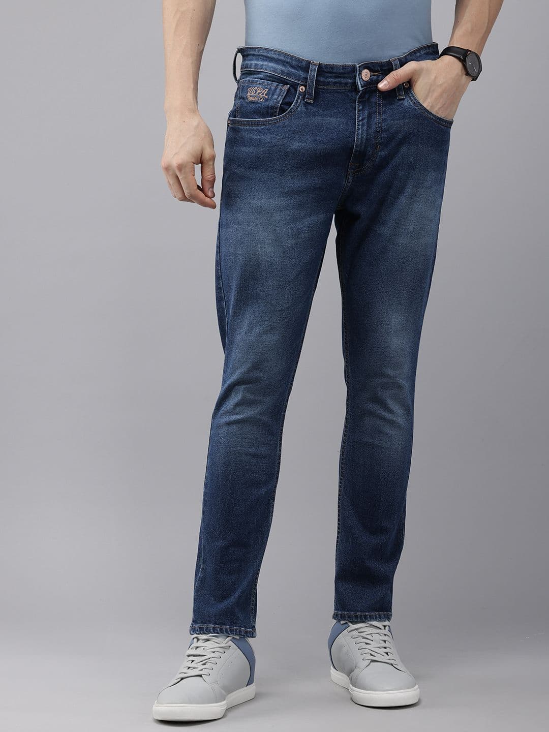 U.S. Polo Assn. Denim Co. Men Henry Slim Fit Light Fade Stretchable Jeans