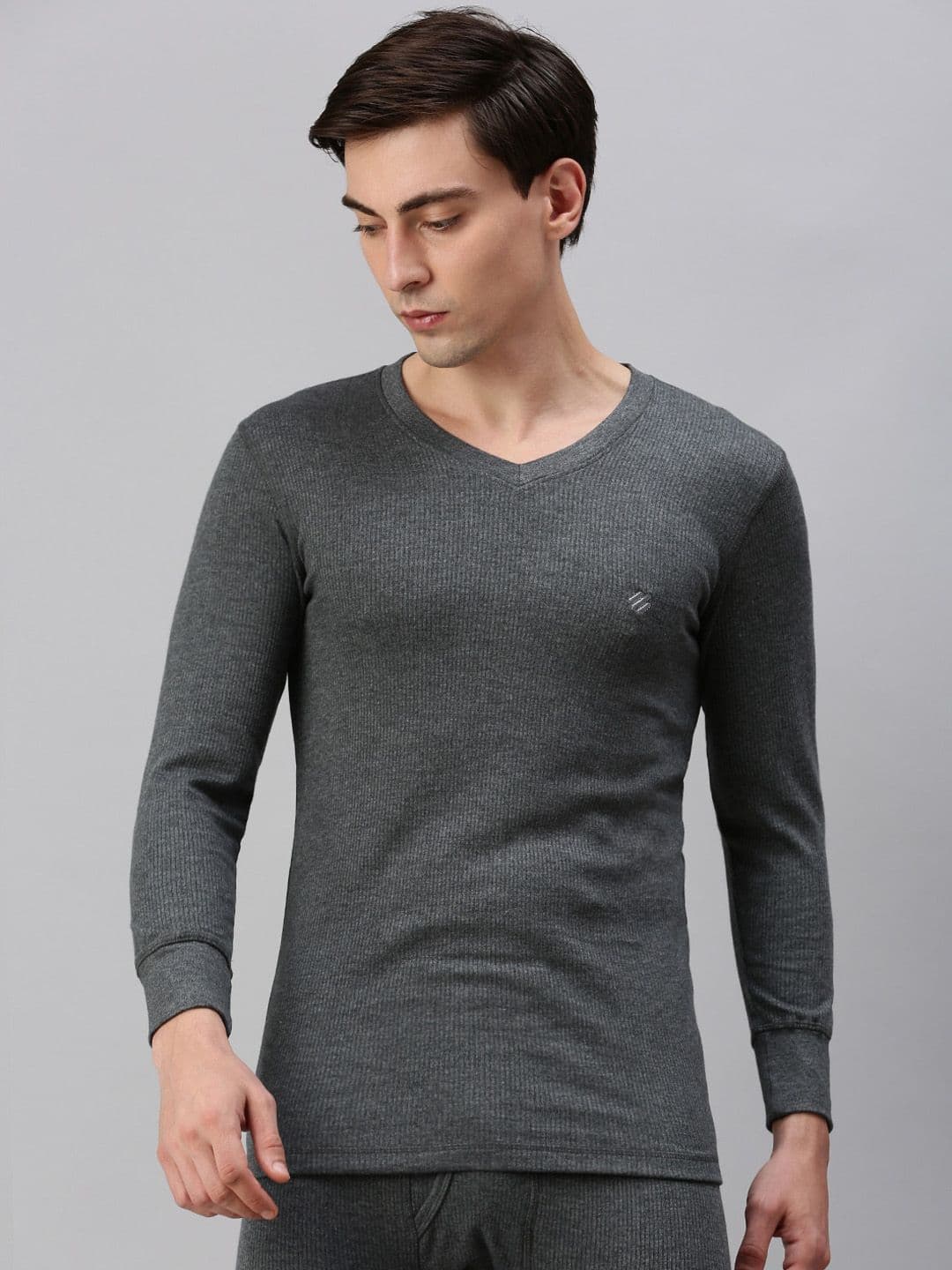 ONN Skinny Fit Ribbed Round Neck Pure Cotton Thermal Set - view 1