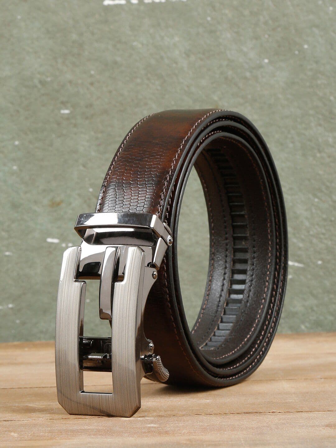 Teakwood Leathers Men Textured Leather Belt - view 1