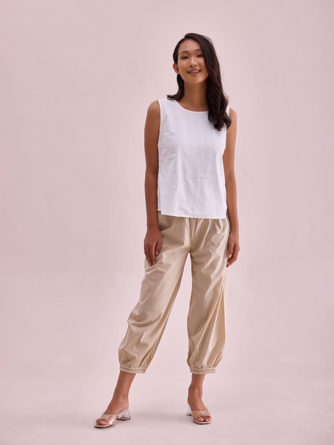 Go Colors Women Pure Cotton Loose-Fit Cropped Salwar - view 1